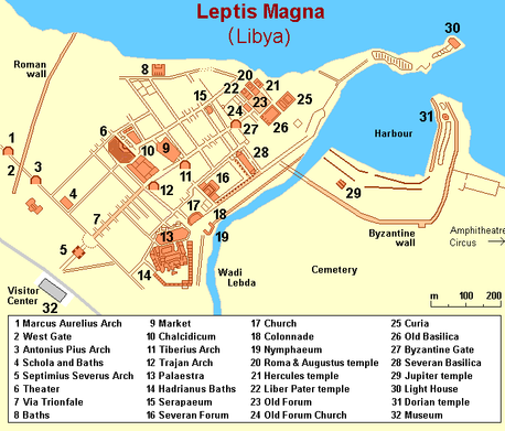 Map Leptis Magna Libya 1983-1990 Sealiberty Cruising